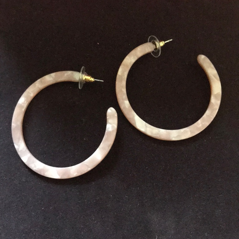Pink marble hoops